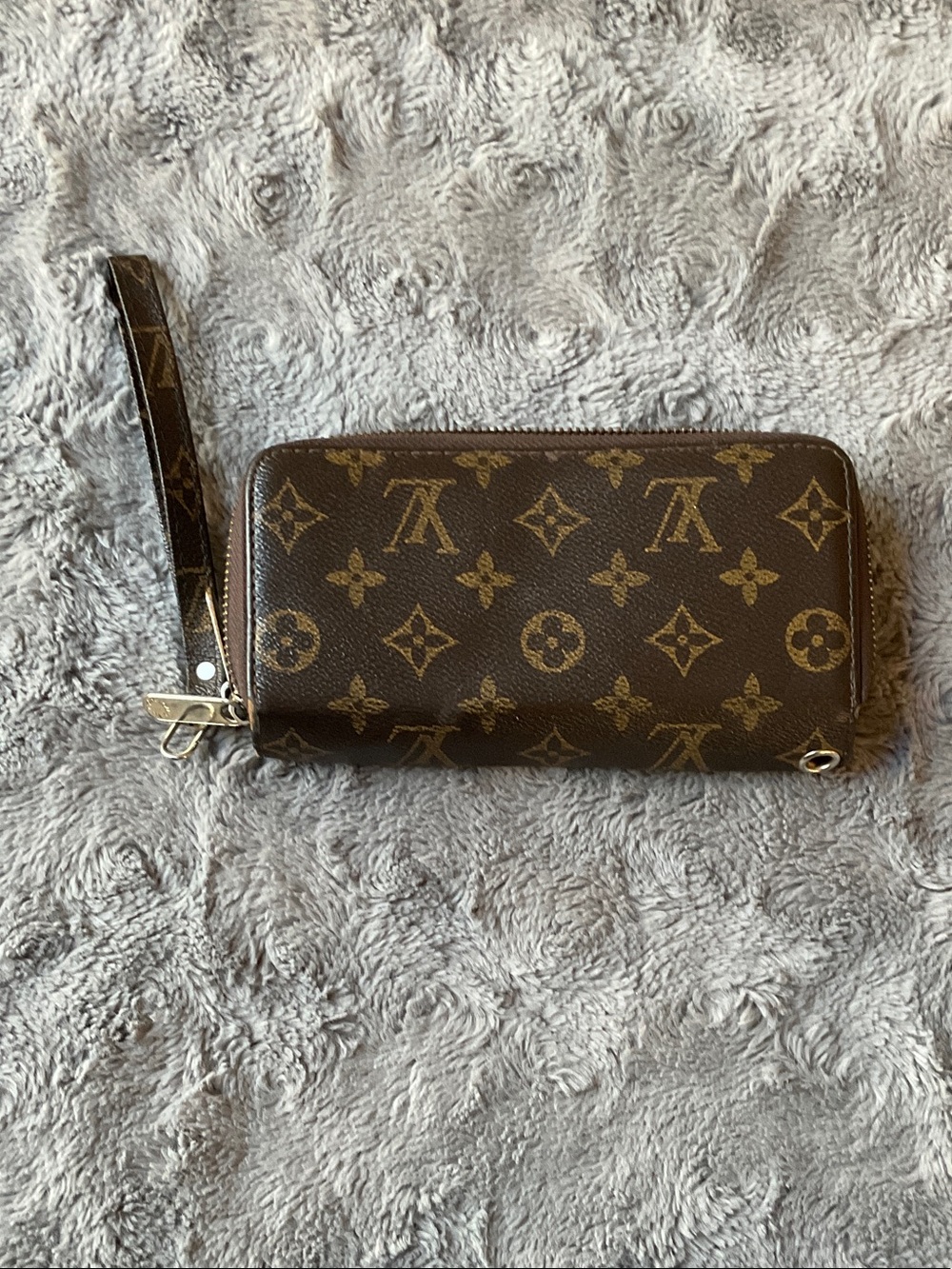Zip-Around Wristlet Wallet in Brown